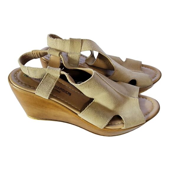 Barbara Barbieri‎ Leather Wedges Block Heel Ankle Strap Sandals Wedge - Picture 7 of 8